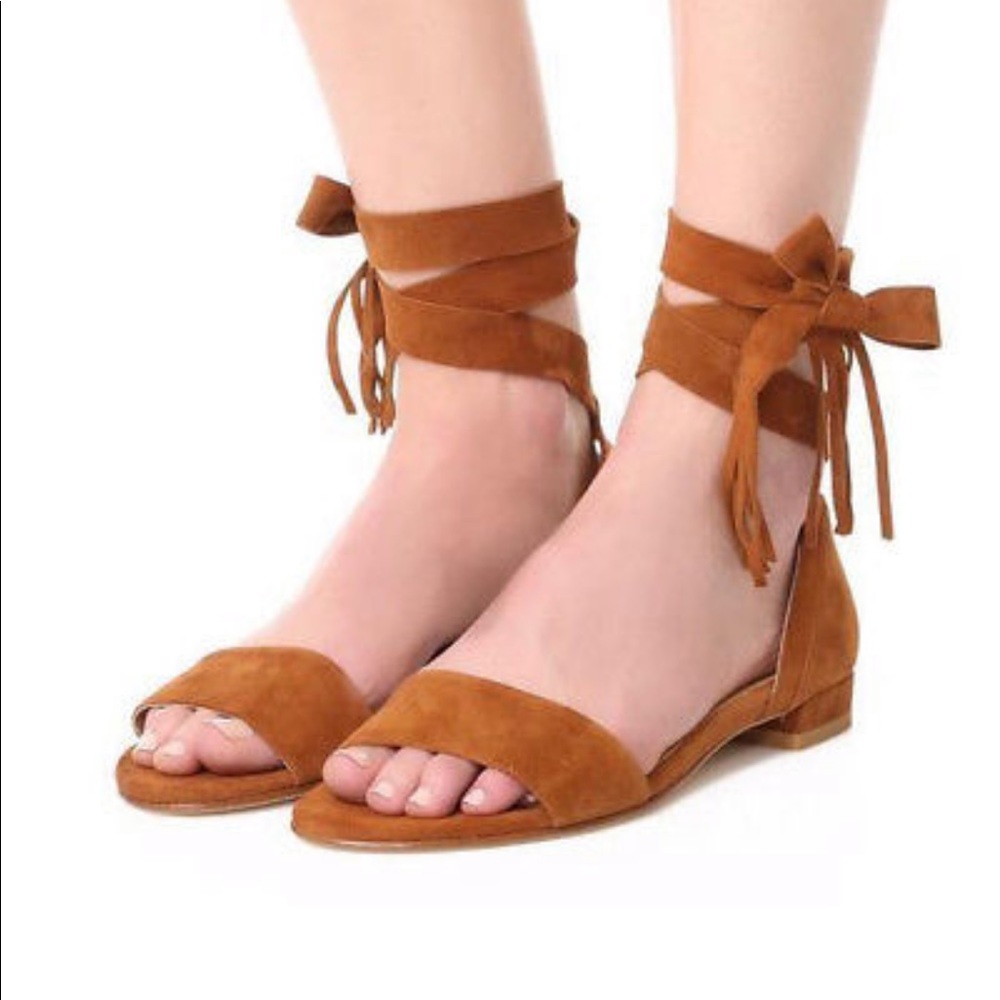 Stuart Weitzman Strappy Ankle Wrap Sandals